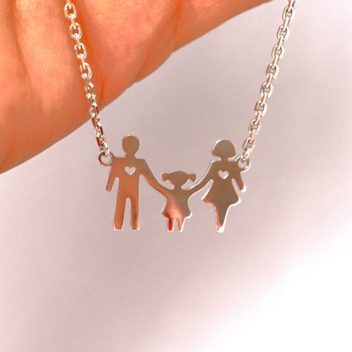 Strieborný náhrdelník "Rodina s dcérou"